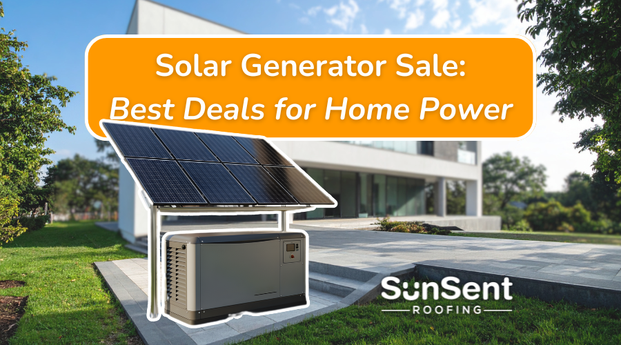Solar generator sale for home power with solar panels and backup generator system by Sunsent.