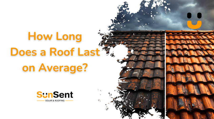 Comparison of aging and newer roof tiles illustrating roof lifespan and durability by Sunsent Solar & Roofing.